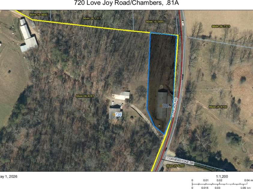 702 Love Joy Road, Canton, NC 28716.  MLS# CAR4400160, YatesRealty ID 35081. Approximate outline. Not a survey