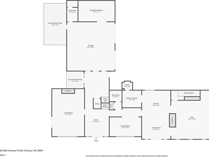 226 20th Avenue Place, Hickory, NC 28601.  MLS# CAR4398256, YatesRealty ID 35084. Floor 1