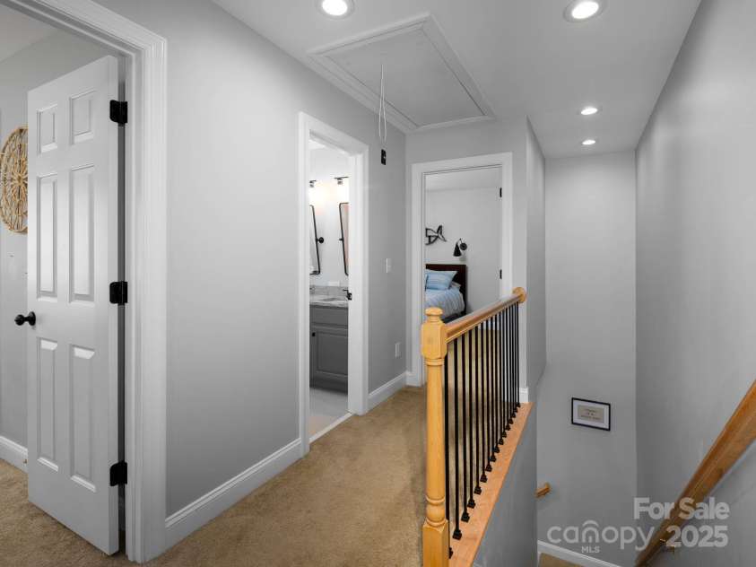 19112 Glouster Court, Cornelius, NC 28031.  MLS# CAR4291361, YatesRealty ID 35099. Back staircase