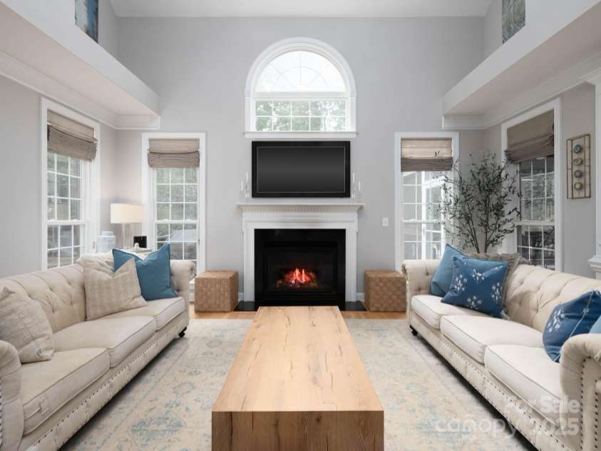 19112 Glouster Court, Cornelius, NC 28031.  MLS# CAR4291361, YatesRealty ID 35099. Beautiful natural light in the great room