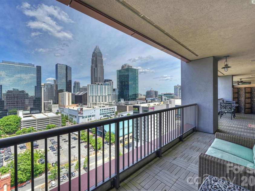 222 Caldwell Street, Charlotte, NC 28202.  MLS# CAR4378860, YatesRealty ID 3512. Balcony View to West