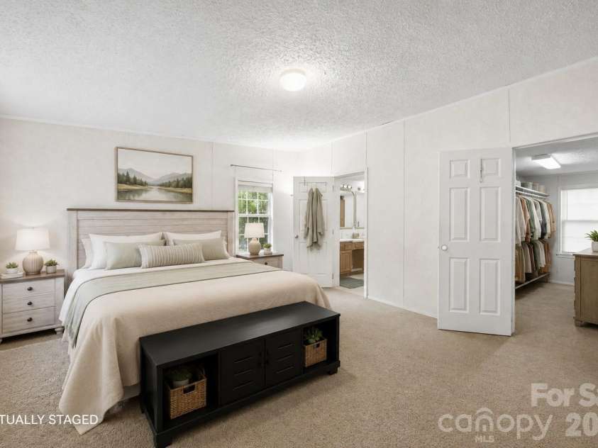 124 Lee Street, Richfield, NC 28137.  MLS# CAR4399770, YatesRealty ID 35135. Primary Bedroom - Staged