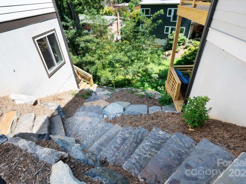 5 Orrinel Way, Asheville, NC 28806.  MLS# CAR4294195, YatesRealty ID 35139. Professional Landscaping Includes Exterior Steps and Big-Boulder Accents