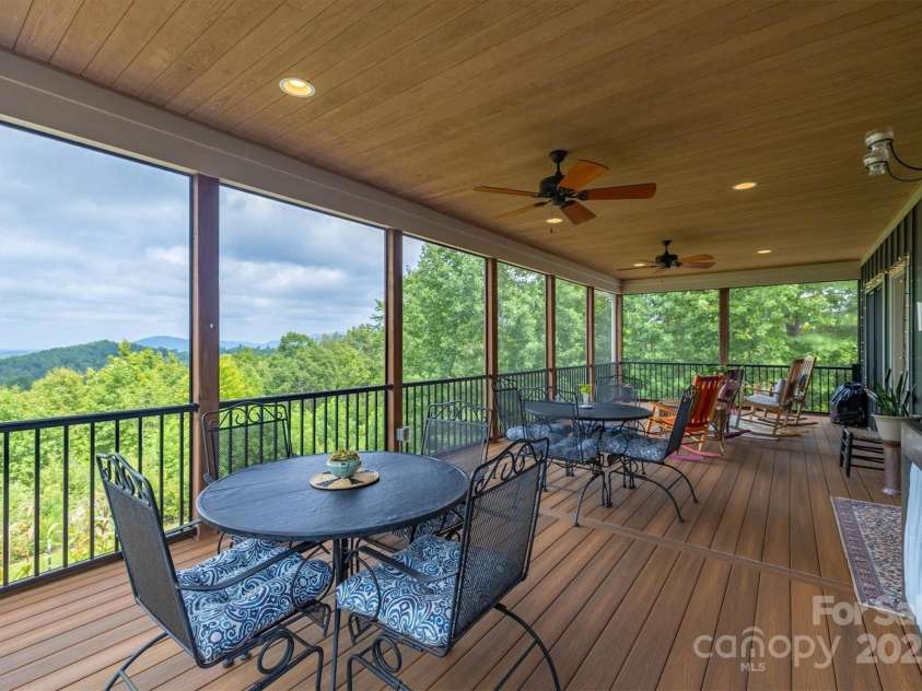 381 Scenic Overlook Drive, Nebo, NC 28761.  MLS# CAR4294911, YatesRealty ID 3514. 14' x 36' Screened Porch