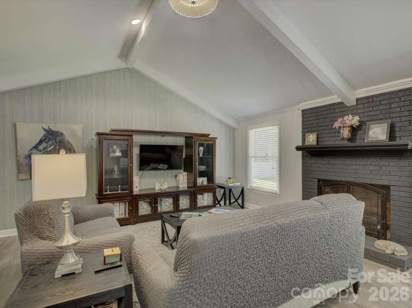 1278 Morrocroft Trail, Gastonia, NC 28054.  MLS# CAR4397819, YatesRealty ID 35142. Brick fireplace w/ gas logs
