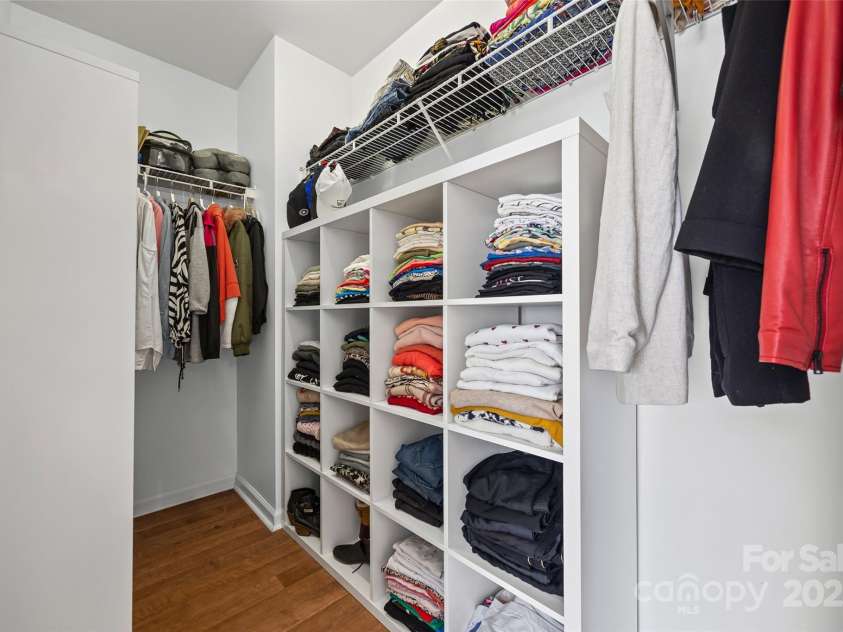 1805 Crabapple Tree Lane, Charlotte, NC 28214.  MLS# CAR4293333, YatesRealty ID 35144. One of two walk-in closets in primary bedroom