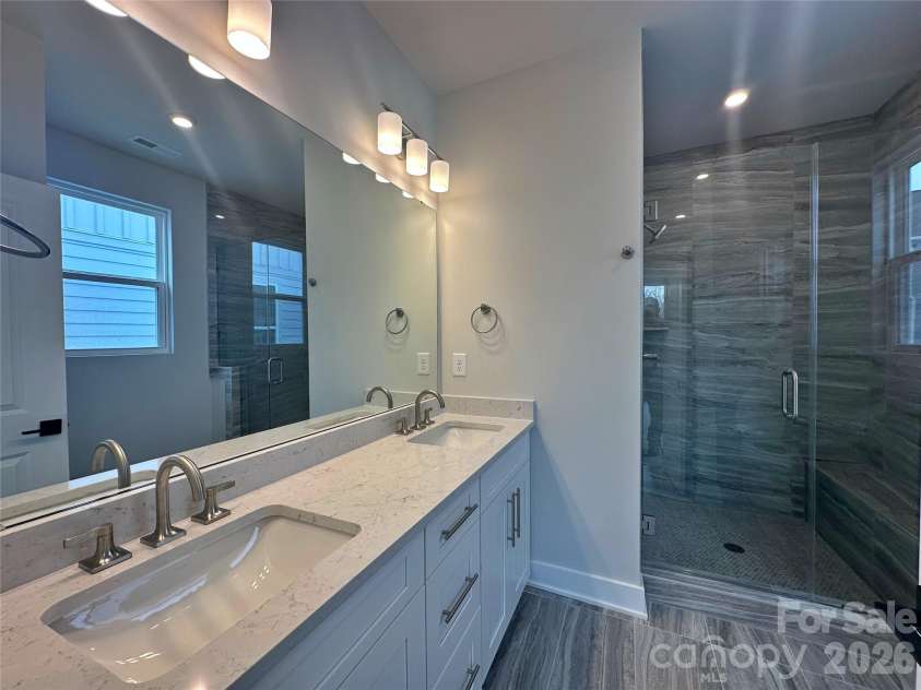 2035 Clarksdale Drive, Charlotte, NC 28206.  MLS# CAR4227622, YatesRealty ID 35165. Dual Sink and Quartz in the Owner's Bath