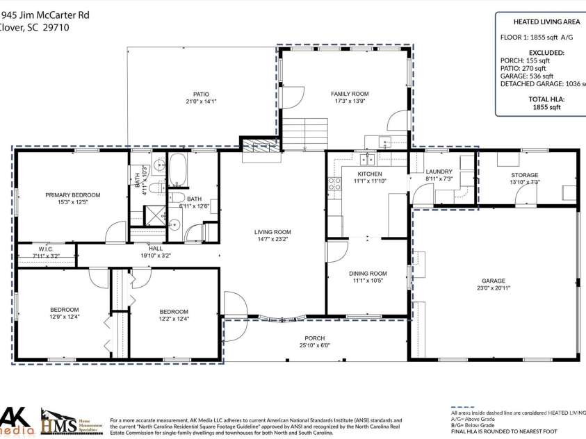 1945 Jim McCarter Road, Clover, SC 29710.  MLS# CAR4272277, YatesRealty ID 35184. House floor plan