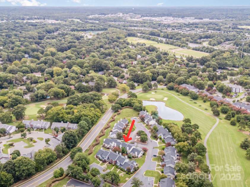10929 Winterbourne Court, Charlotte, NC 28277.  MLS# CAR4296460, YatesRealty ID 35194. Aerial View looking toward Waverly/Rea Farms
