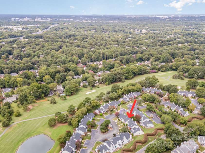 10929 Winterbourne Court, Charlotte, NC 28277.  MLS# CAR4296460, YatesRealty ID 35194. Aerial View looking towards Ballantyne Corporate Park and Shopping