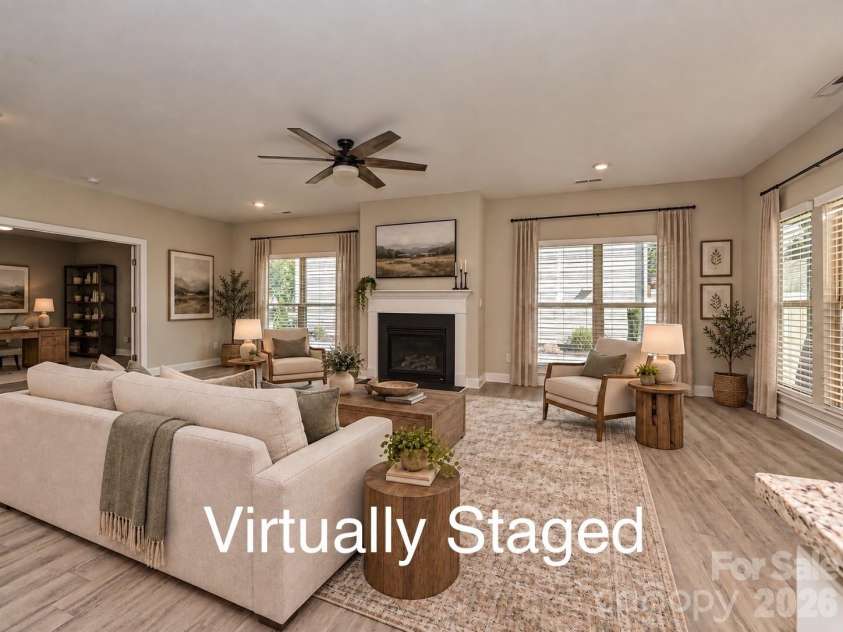 6320 Kennard Drive, Charlotte, NC 28216.  MLS# CAR4400358, YatesRealty ID 35206. Great Room Virtually Staged