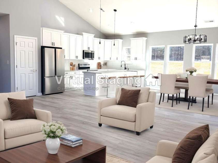 143 Keen Drive, Shelby, NC 28152.  MLS# CAR4336874, YatesRealty ID 3522. Staged open concept living room