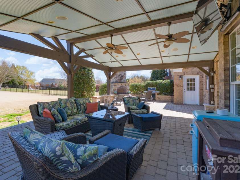 10005 Chimney Drive, Waxhaw, NC 28173.  MLS# CAR4235239, YatesRealty ID 3524. Covered Rear Porch