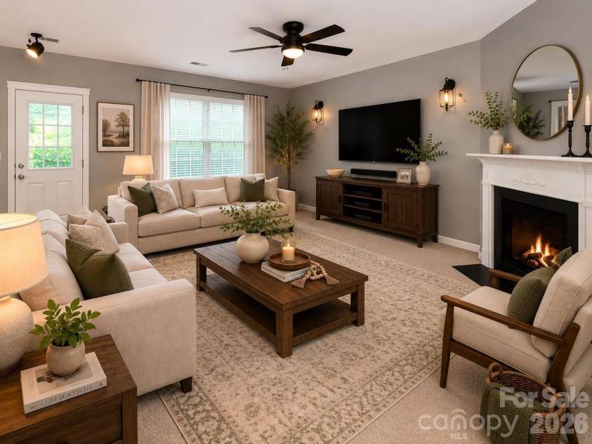 10333 Misty Moss Court, Mint Hill, NC 28227.  MLS# CAR4375838, YatesRealty ID 35242. Virtually Staged Living room