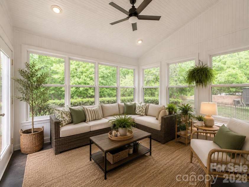 10333 Misty Moss Court, Mint Hill, NC 28227.  MLS# CAR4375838, YatesRealty ID 35242. Virtually Staged Sunroom
