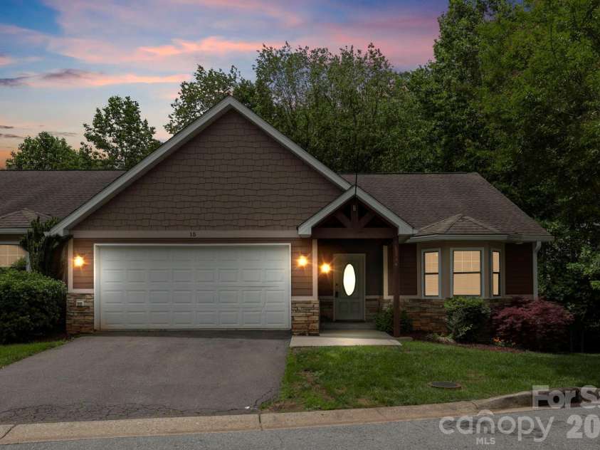15 Kaylor Drive, Arden, NC 28704.  MLS# CAR4388754, YatesRealty ID 35268. Twilight Photo