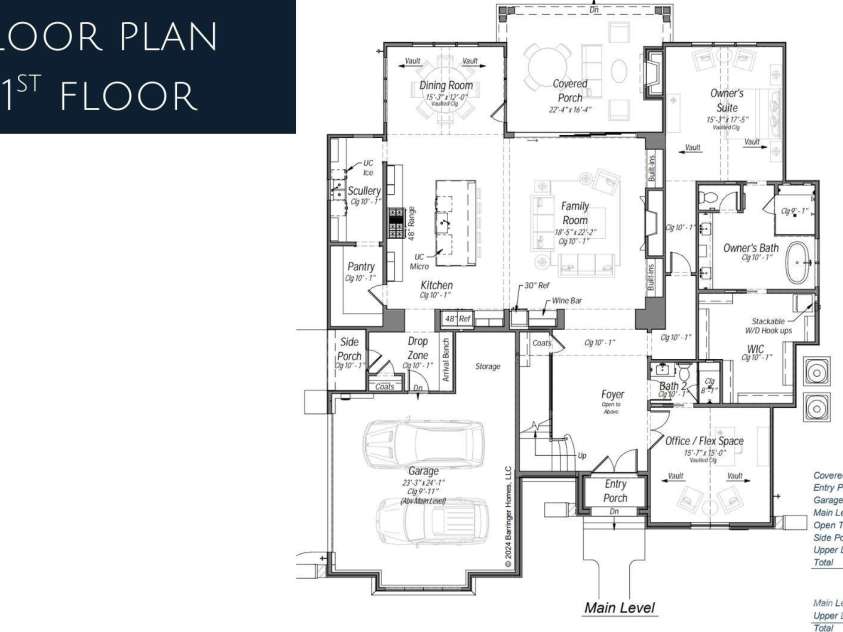 1420 Bevis Drive, Charlotte, NC 28209.  MLS# CAR4291291, YatesRealty ID 35269. 1st Floor Layout
