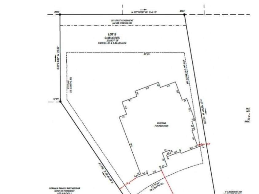1420 Bevis Drive, Charlotte, NC 28209.  MLS# CAR4291291, YatesRealty ID 35269. Foundation Survey *Provided for Visual representation Only
