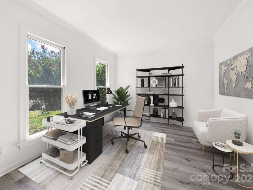 9418 Arborview Court, Charlotte, NC 28269.  MLS# CAR4285761, YatesRealty ID 35290. Front Flex Room (Virtually staged)