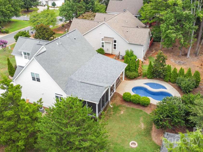 2746 Cameron Commons Way, Matthews, NC 28104.  MLS# CAR4242732, YatesRealty ID 35293. Aerial/ House and Yard