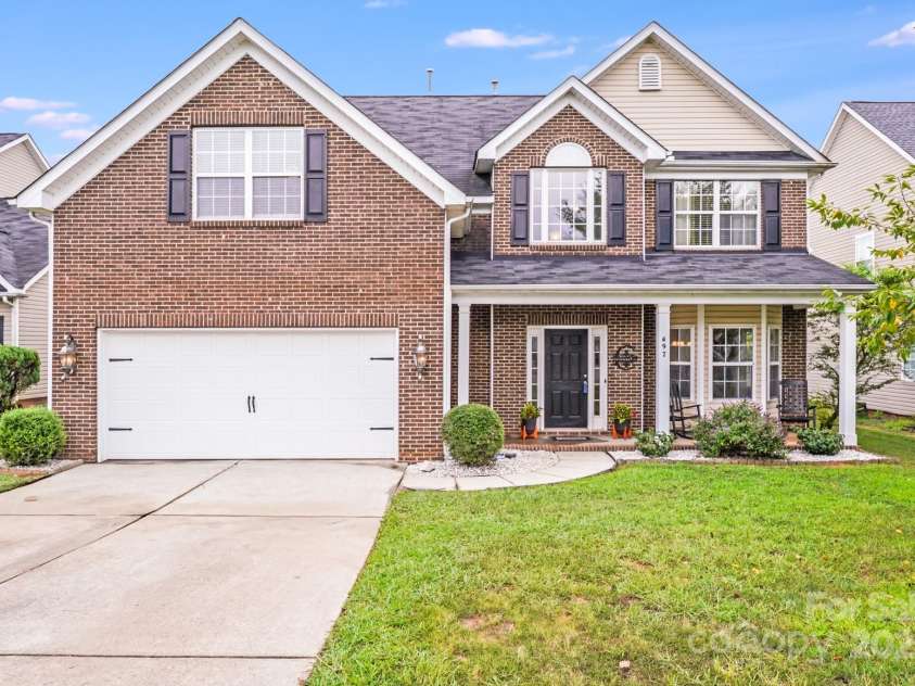 497 Dockside Lane, Concord, NC 28027.  MLS# CAR4288072, YatesRealty ID 35295. Front of House