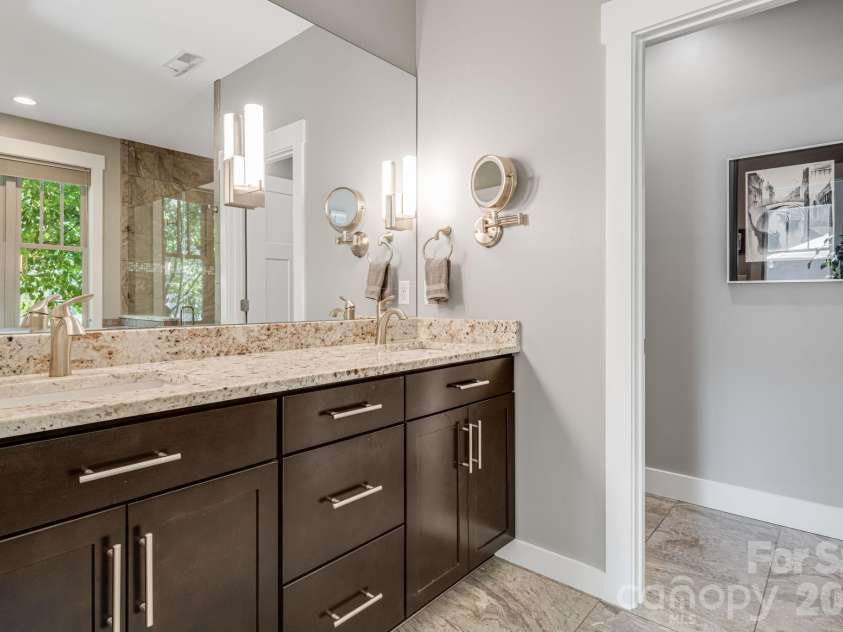 60 Barnrock Drive, Mills River, NC 28759.  MLS# CAR4399294, YatesRealty ID 35309. Primary Bathroom with Dual Vanity & Granite Countertop