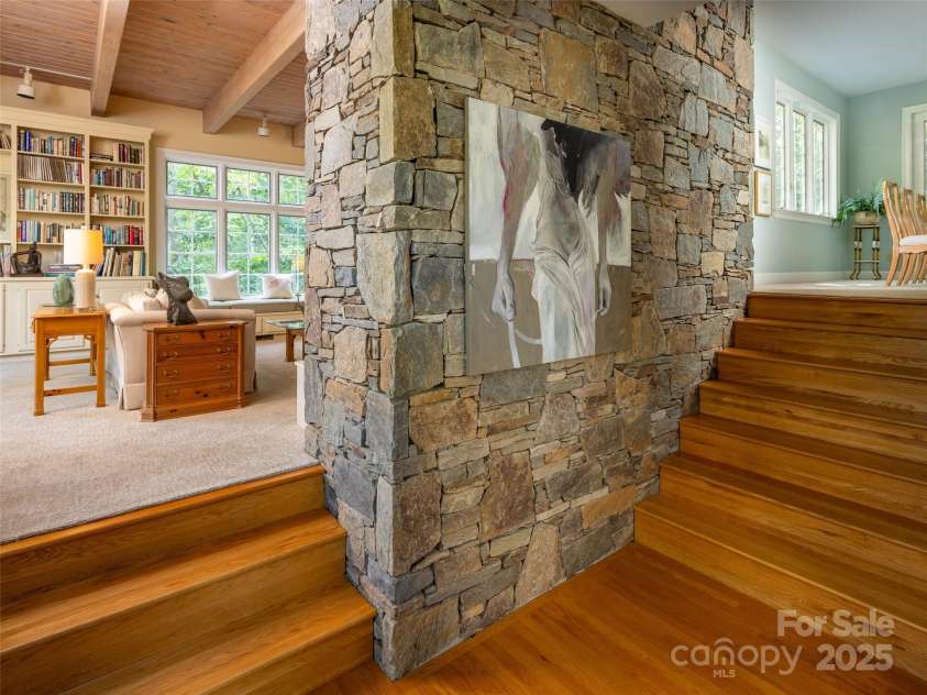 52 Robinhood Road, Asheville, NC 28804.  MLS# CAR4297019, YatesRealty ID 3531. Artisan stonework inside and out