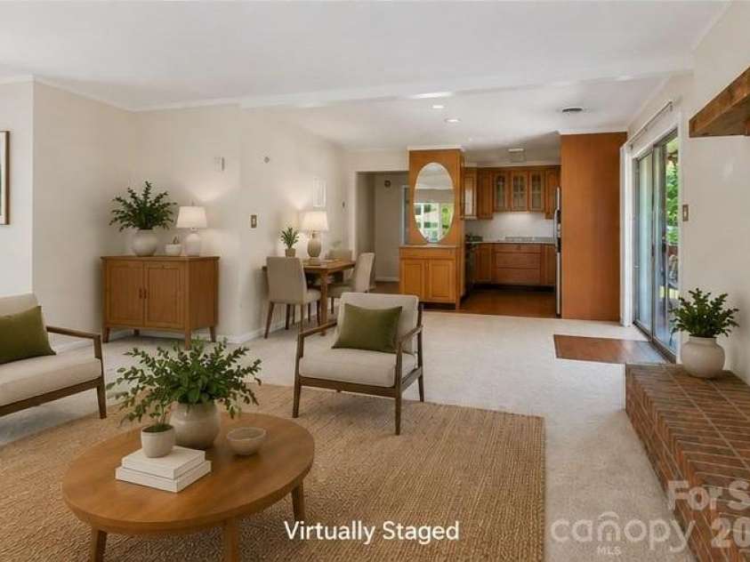 100 Kilpatrick Street, Brevard, NC 28712.  MLS# CAR4382761, YatesRealty ID 35369. Virtually Staged Dining room and kitchen