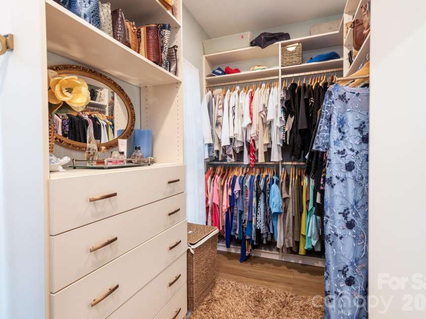 19223 Stableford Lane, Cornelius, NC 28031.  MLS# CAR4395781, YatesRealty ID 35371. Primary bedroom closet