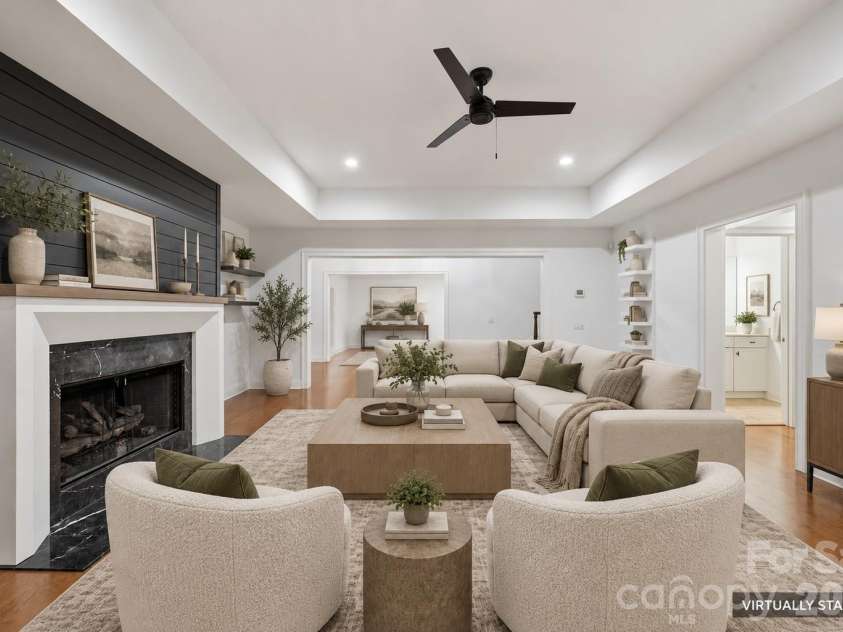 9414 Heydon Hall Circle, Charlotte, NC 28210.  MLS# CAR4421247, YatesRealty ID 35397. Virtually Staged Basement Family Room