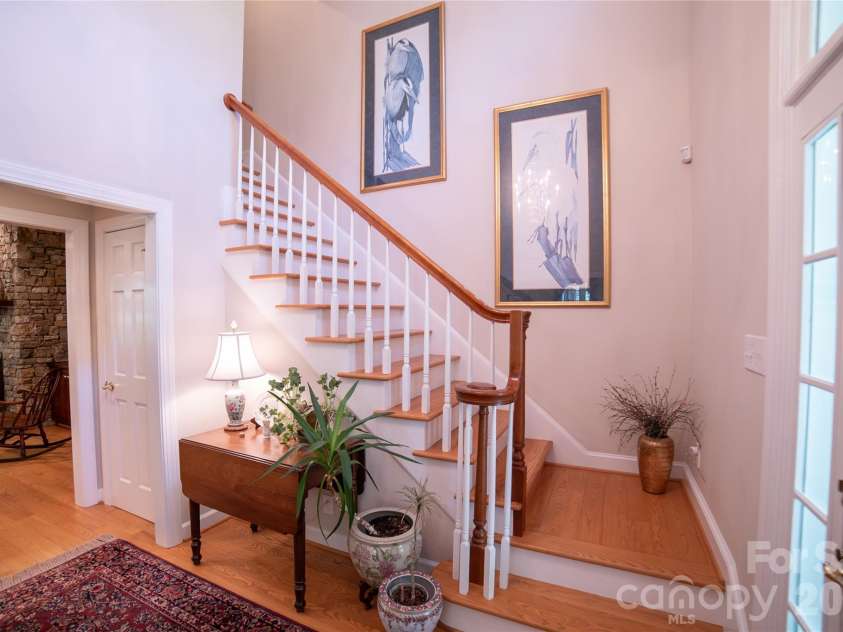 2086 Warrior Fork Trail, Morganton, NC 28655.  MLS# CAR4397825, YatesRealty ID 35399. Leading upstairs...