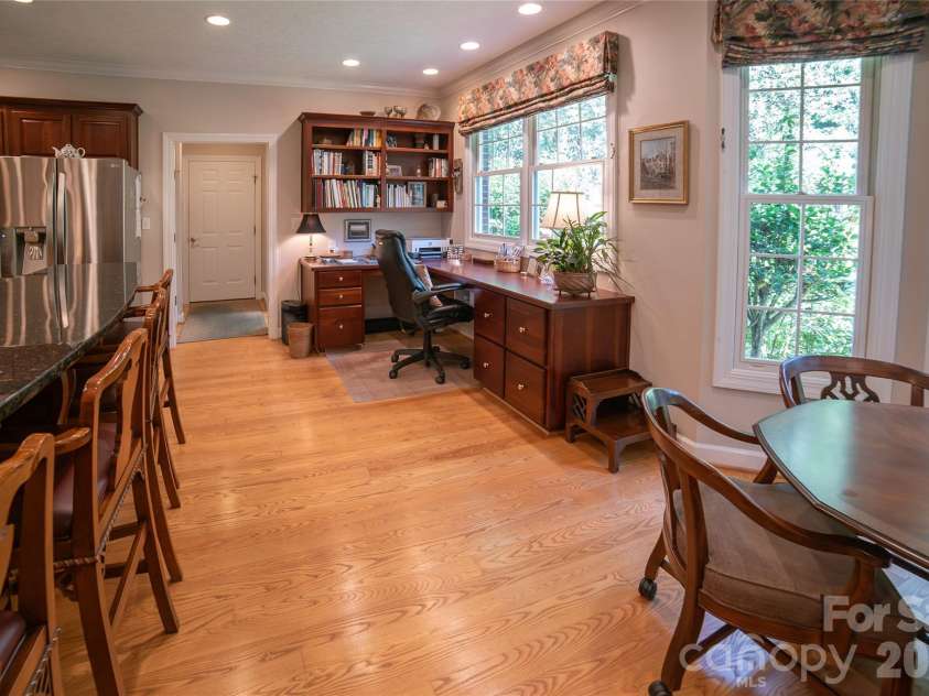 2086 Warrior Fork Trail, Morganton, NC 28655.  MLS# CAR4397825, YatesRealty ID 35399. This built-in office provides a highly organized and functional space to maintain a home business