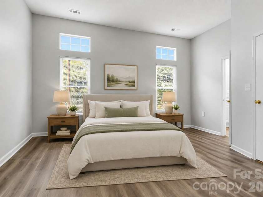 6136 Sunbridge Court, Charlotte, NC 28269.  MLS# CAR4401311, YatesRealty ID 35415. Virtually Staged Primary Bedroom