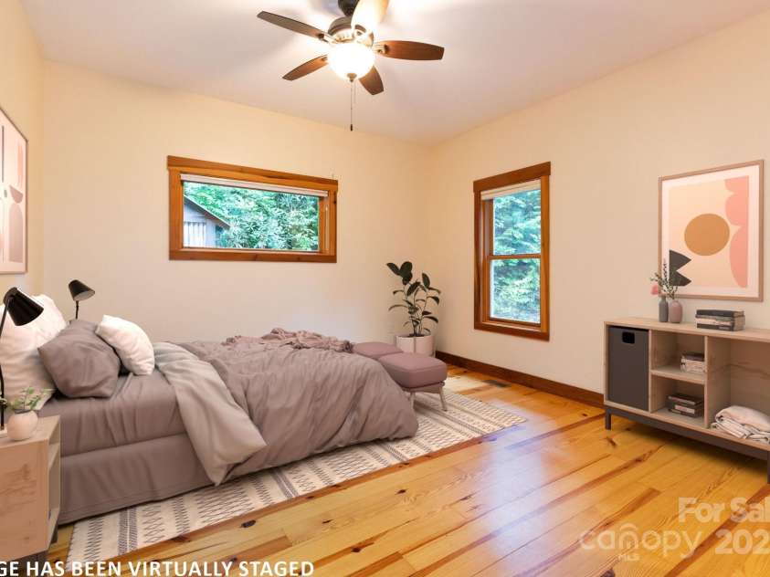 212 Yates Avenue, Black Mountain, NC 28711.  MLS# CAR4297191, YatesRealty ID 35420. Primary Bedroom VIRTUALLY STAGED