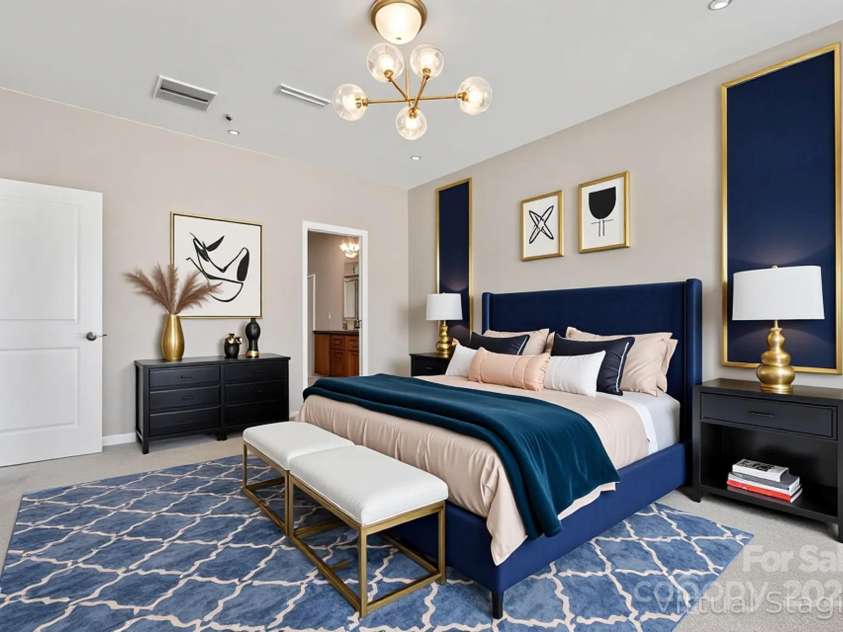 2822 Hopeton Court, Monroe, NC 28110.  MLS# CAR4285934, YatesRealty ID 35422. Ample space in the first level primary suite- virtually staged