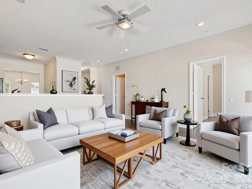 2822 Hopeton Court, Monroe, NC 28110.  MLS# CAR4285934, YatesRealty ID 35422. Virtually staged- living room