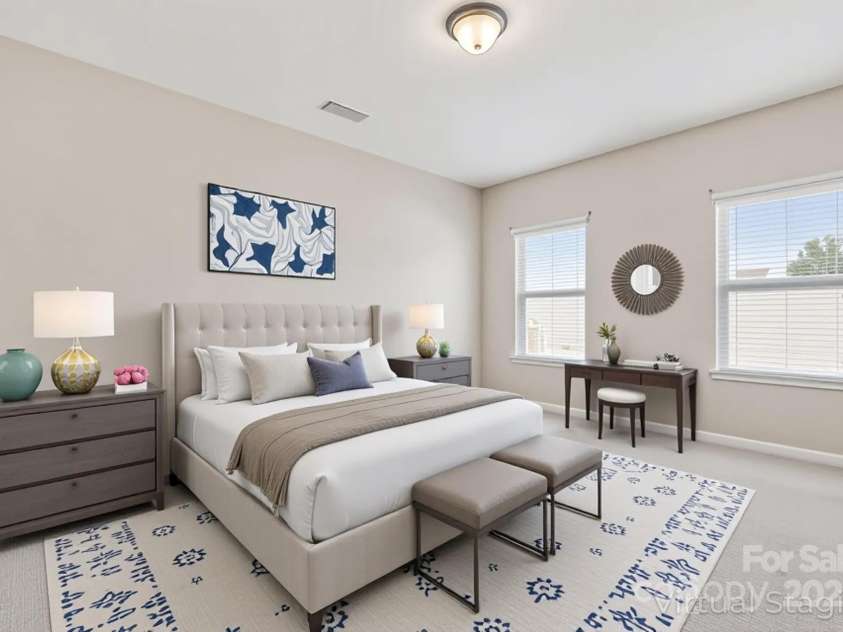 2822 Hopeton Court, Monroe, NC 28110.  MLS# CAR4285934, YatesRealty ID 35422. Virtually staged- primary bedroom on the main level