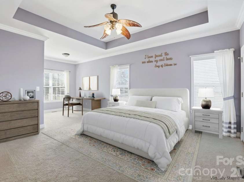 524 Lawyers Road, Indian Trail, NC 28079.  MLS# CAR4326347, YatesRealty ID 35442. Huge Primary Suite - with access to the Deck - Virtually Staged