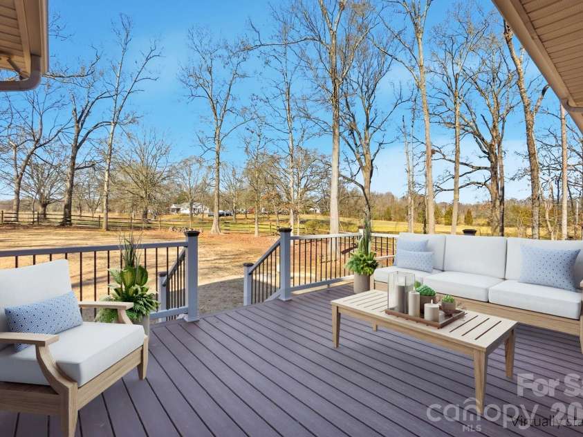 524 Lawyers Road, Indian Trail, NC 28079.  MLS# CAR4326347, YatesRealty ID 35442. Trex Decking - Virtually Staged