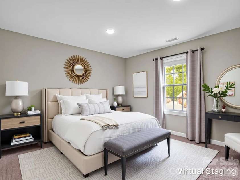 100 Walt Drive, Hendersonville, NC 28792.  MLS# CAR4391654, YatesRealty ID 35457. Bedroom 2 virtually staged