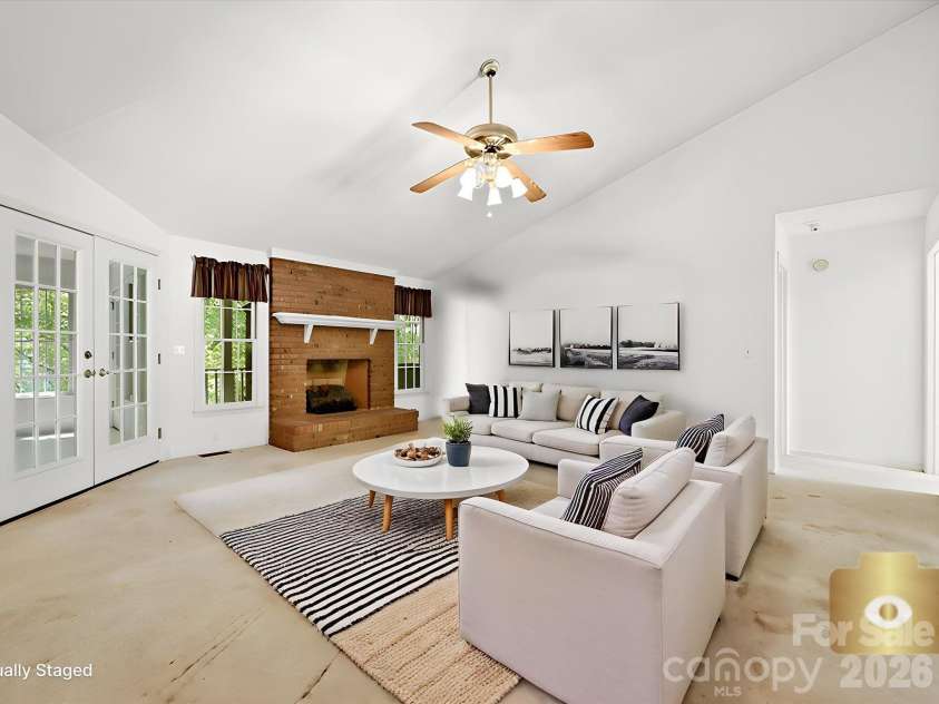 5950 King Wilkinson Road, Denver, NC 28037.  MLS# CAR4398523, YatesRealty ID 35480. Great room virtually staged