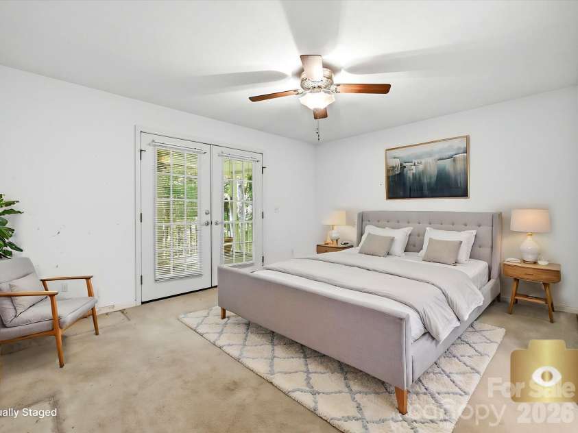 5950 King Wilkinson Road, Denver, NC 28037.  MLS# CAR4398523, YatesRealty ID 35480. Primary bedroom virtually staged