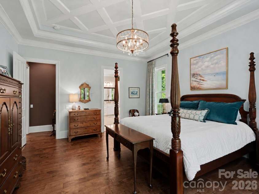 10530 Sweetleaf Place, Charlotte, NC 28278.  MLS# CAR4399864, YatesRealty ID 35490. Coffered ceiling in primary.