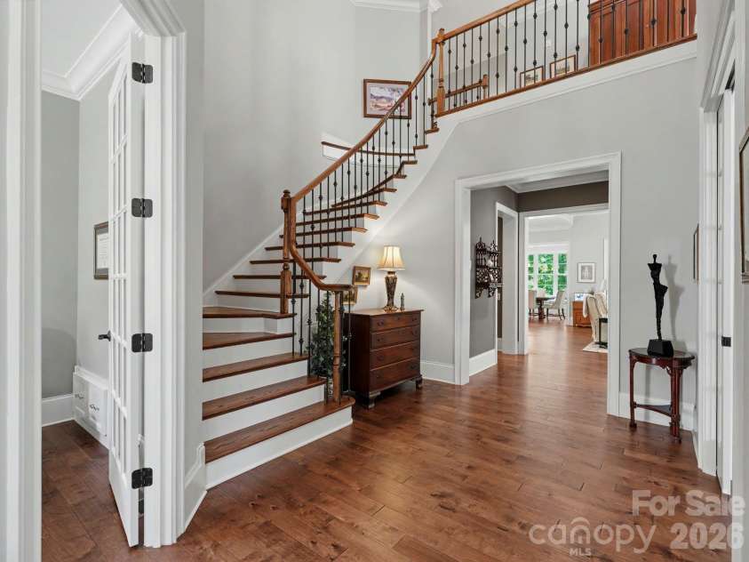 10530 Sweetleaf Place, Charlotte, NC 28278.  MLS# CAR4399864, YatesRealty ID 35490. Striking staircase.