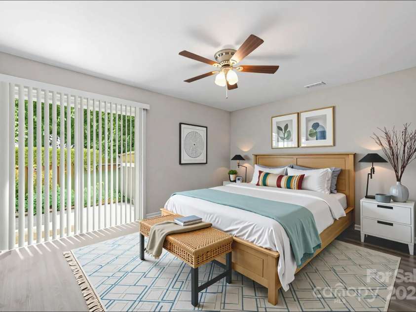 11120 Michaelangelo Court, Charlotte, NC 28226.  MLS# CAR4285230, YatesRealty ID 35495. Virtually staged Primary bedroom
