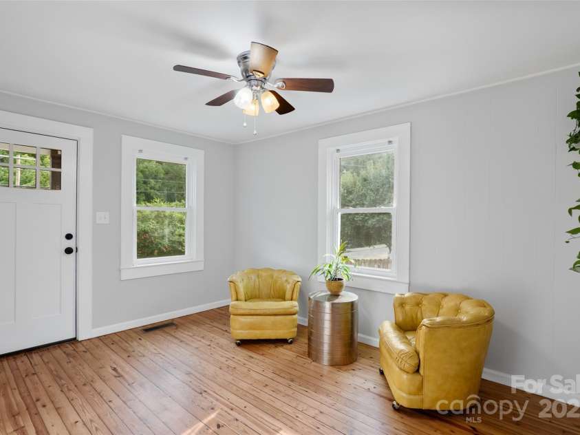 364 State Street, Asheville, NC 28806.  MLS# CAR4294913, YatesRealty ID 35499. Another angle of bedroom 1, refinished floors, new ceiling fan, fresh paint