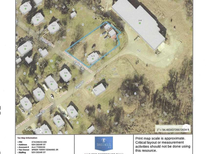 529 Cedar Street, Troutman, NC 28166.  MLS# CAR4397569, YatesRealty ID 35501. .463 acre lot
