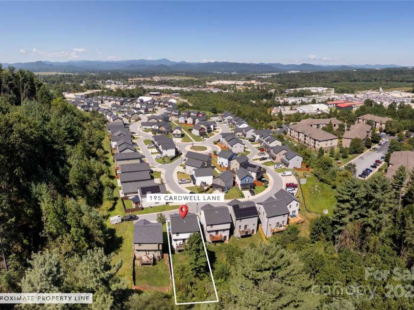 195 Cardwell Lane, Fletcher, NC 28732.  MLS# CAR4296464, YatesRealty ID 35516. Aerial View
