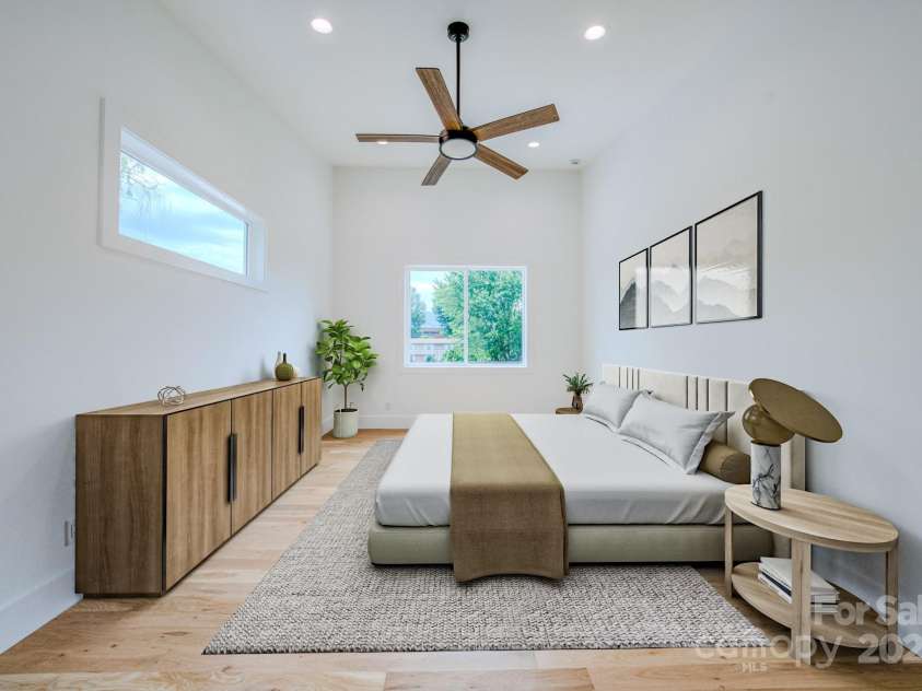 133 Grove Street, Asheville, NC 28801.  MLS# CAR4286313, YatesRealty ID 35540. Virtually Staged Second Floor Master bedroom