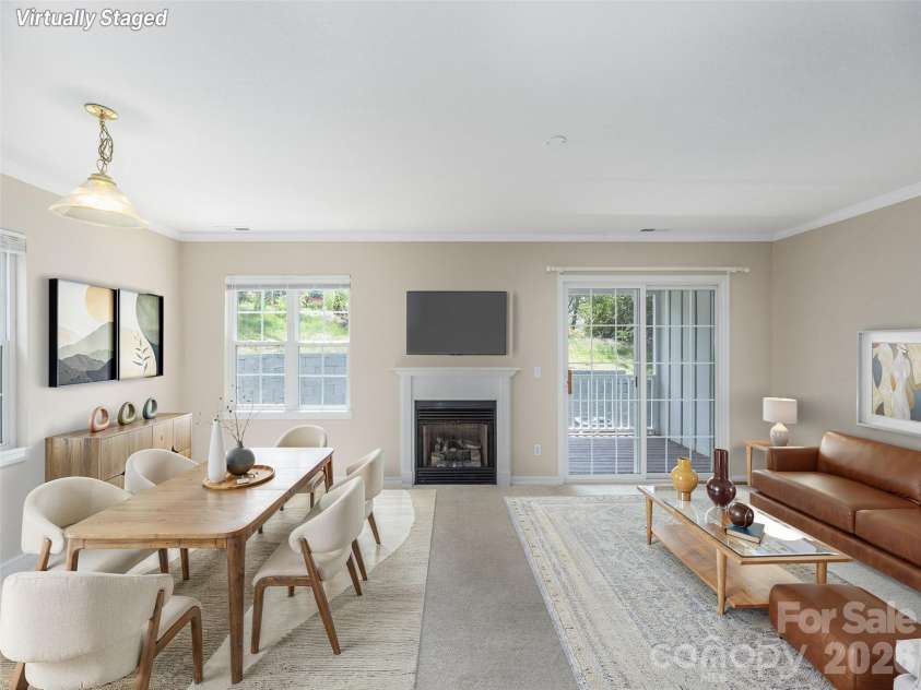 1 Willoughby Run Drive, Asheville, NC 28803.  MLS# CAR4400117, YatesRealty ID 35583. Another View, looking from the Kitchen, Virtually Staged